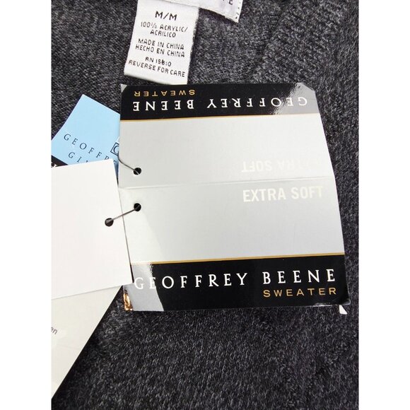 Geoffrey Beene Sz Medium Charcoal Gray Mens Extra Sofr Pullover Sweater Vest NWT - Picture 10 of 13